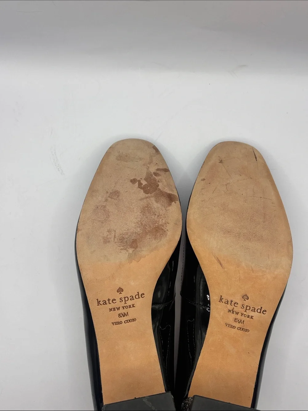 kate spade Black Patent Leather Rounded Square Toe glitter heels